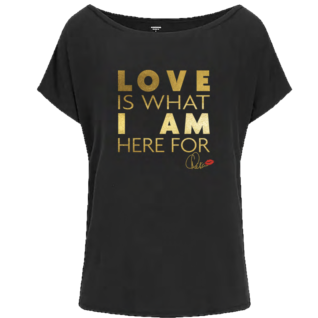 "Love Is" Women's Off The Shoulder T-Shirt