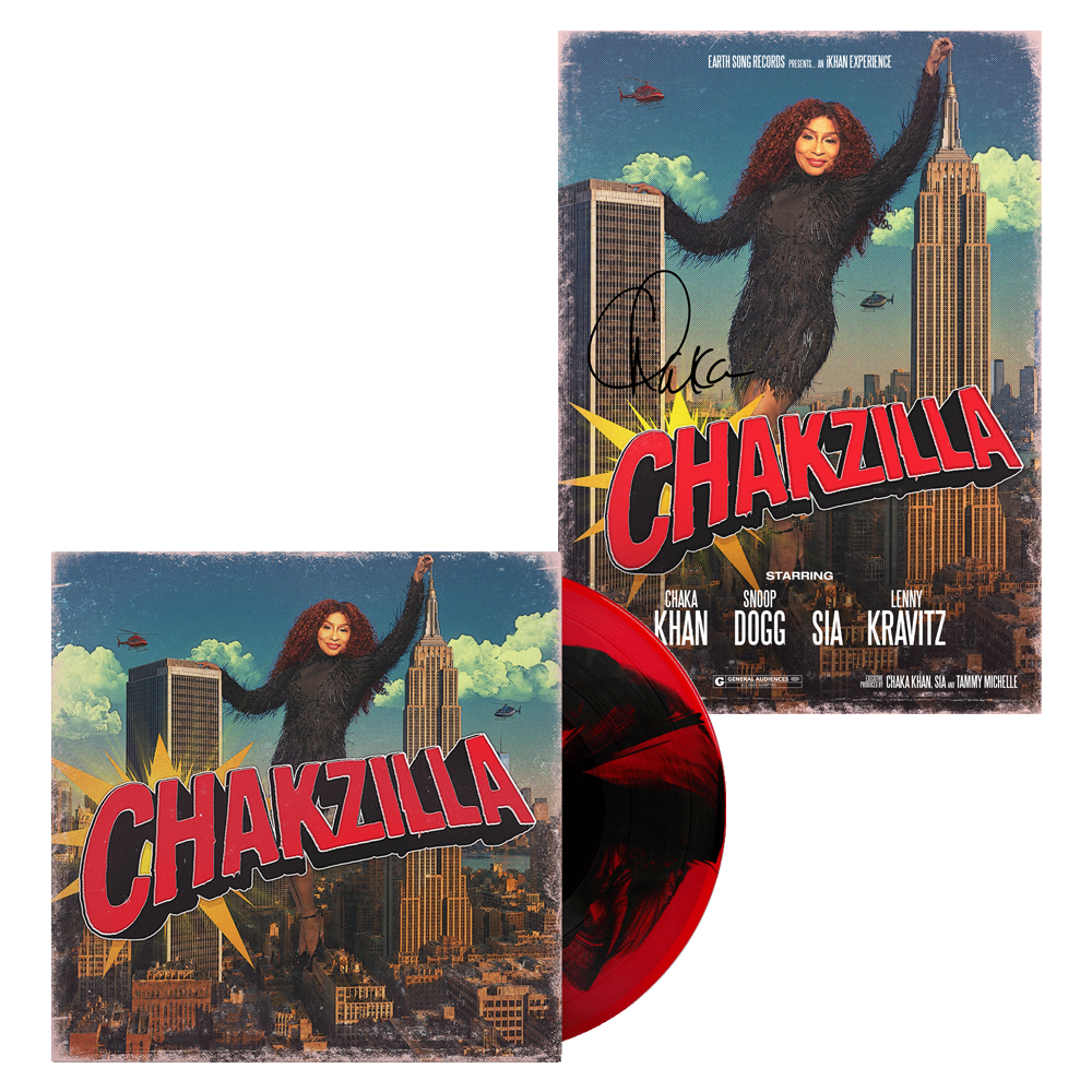 CHAKA KHAN CHAKZILLA ALBUM INKPLOSION LP+ SIGNED A4 PRINT