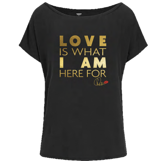 "Love Is" Women's Off The Shoulder T-Shirt